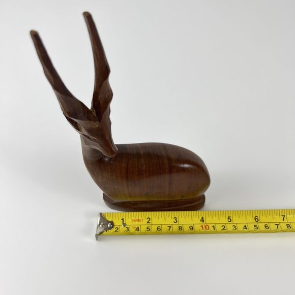 Hand Carved Wood Antelope Gazelle MCM Vtg Grace Charisma Charm Spirit Animal - Picture 10 of 10